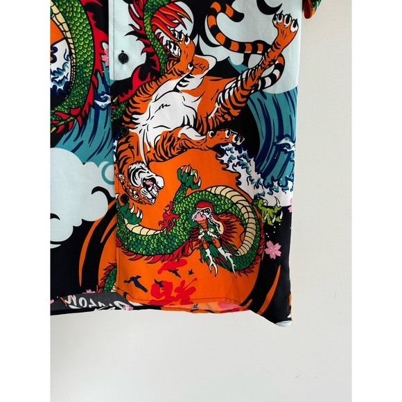 Men’s Reason Tattoo Style Funky Print Shirt Polyester Size Small - Picture 4 of 6